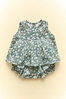 CHILDREN’S COTTON TROPICAL FLOWER BABY CLOTHING SET (SET OF 2)