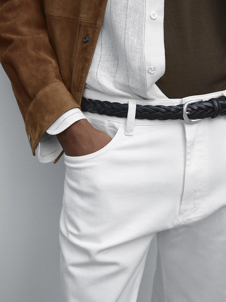 Slim fit denim trousers