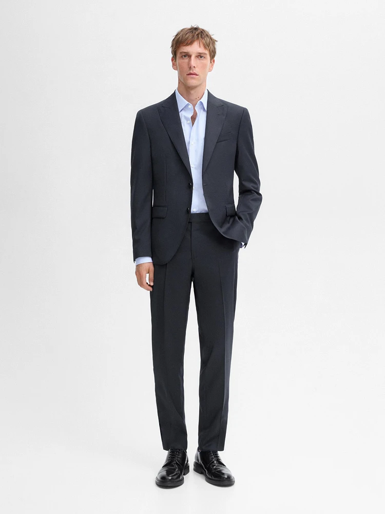 Plain wool suit pants