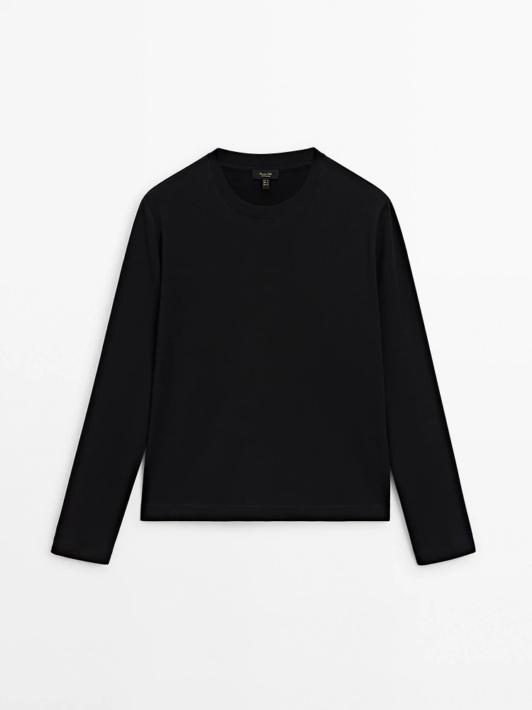 Long sleeve cotton T-shirt