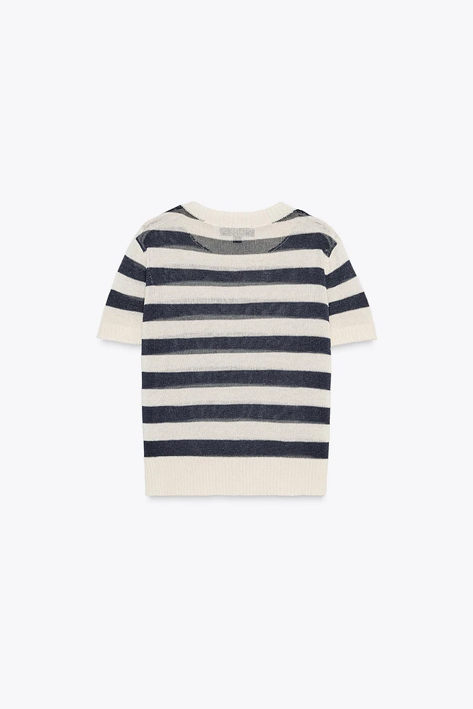 STRIPED KNIT TOP