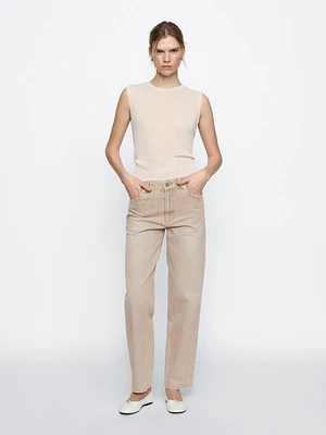 High-waist relaxed fit barrel jeans