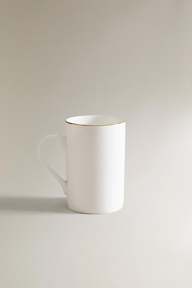 RIMMED BONE CHINA MUG