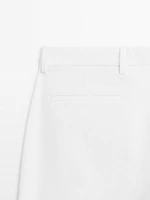 Pantalon straight en coton mélangé