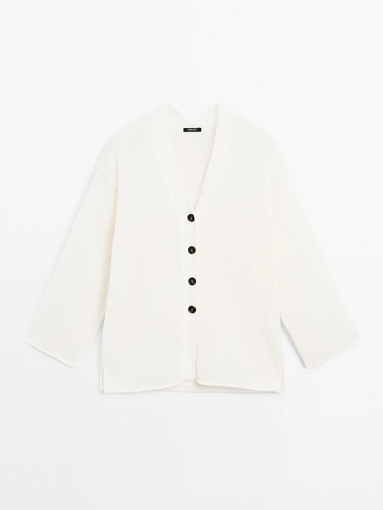 Cardigan oversize en maille fine