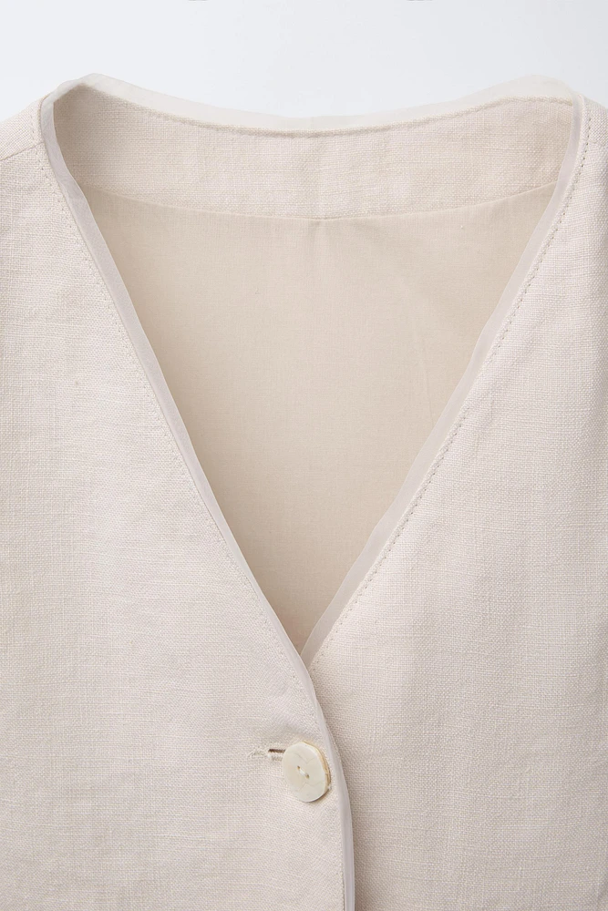 GILET 100 % LIN ORGANZA