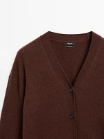 Cardigan oversize col en V 100 % cachemire