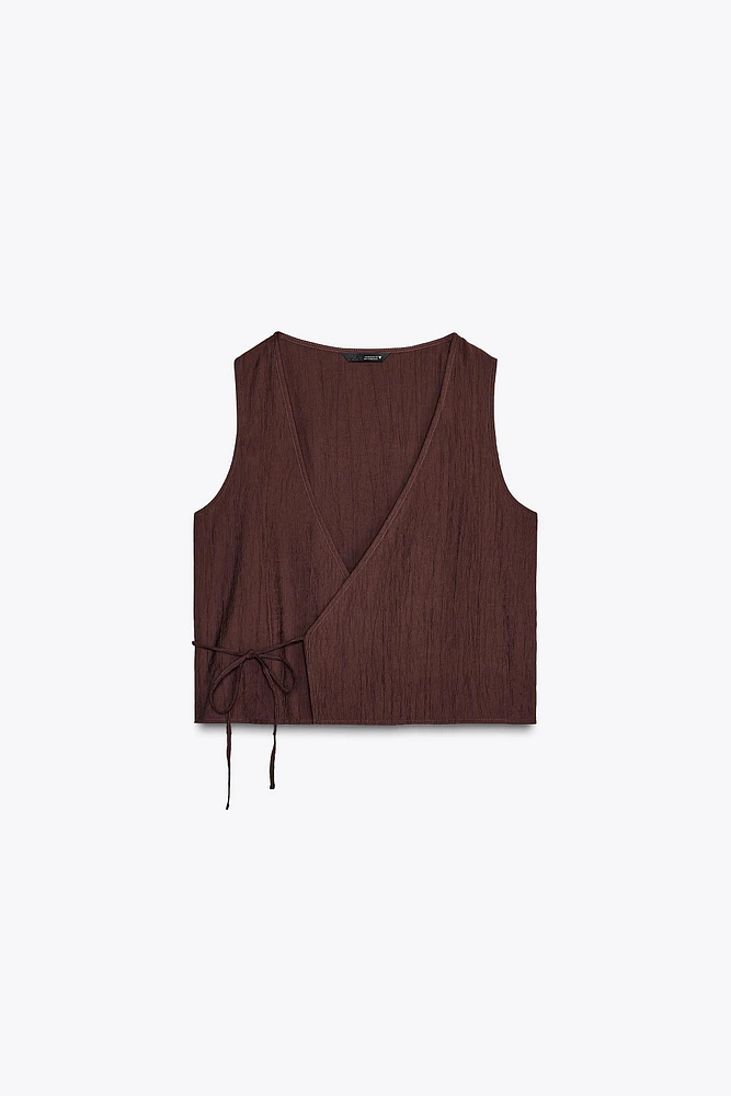 WRINKLE-EFFECT TOP VEST