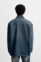 SURCHEMISE EN DENIM DÉLAVÉ