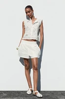 EMBROIDERED EYELET TOP