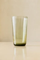 GLASS SOFT DRINK TUMBLER WITH LINE DESIGN