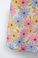 FLORAL LINEN BLEND LONG JUMPSUIT
