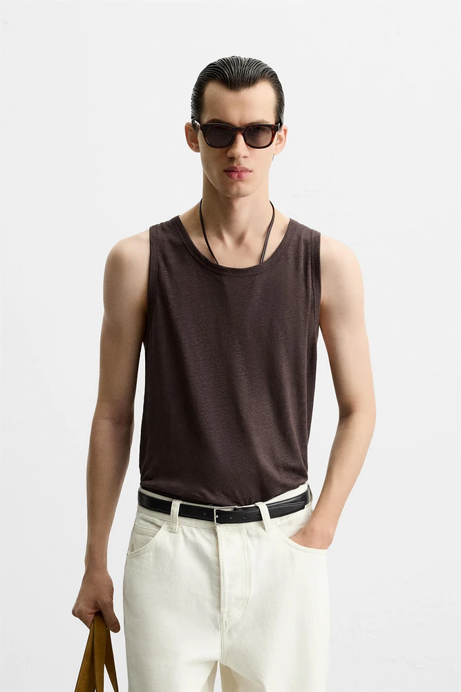 100% LINEN TANK TOP