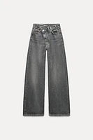 TRF MID-RISE WIDE LEG CROSSOVER WAIST JEANS