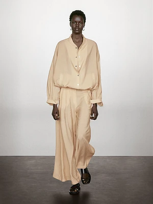 Pantalon palazzo à pinces