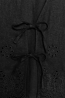 LINEN VEST WITH PERFORATED EMBROIDERY