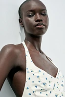 FLORAL POPLIN HALTER TOP