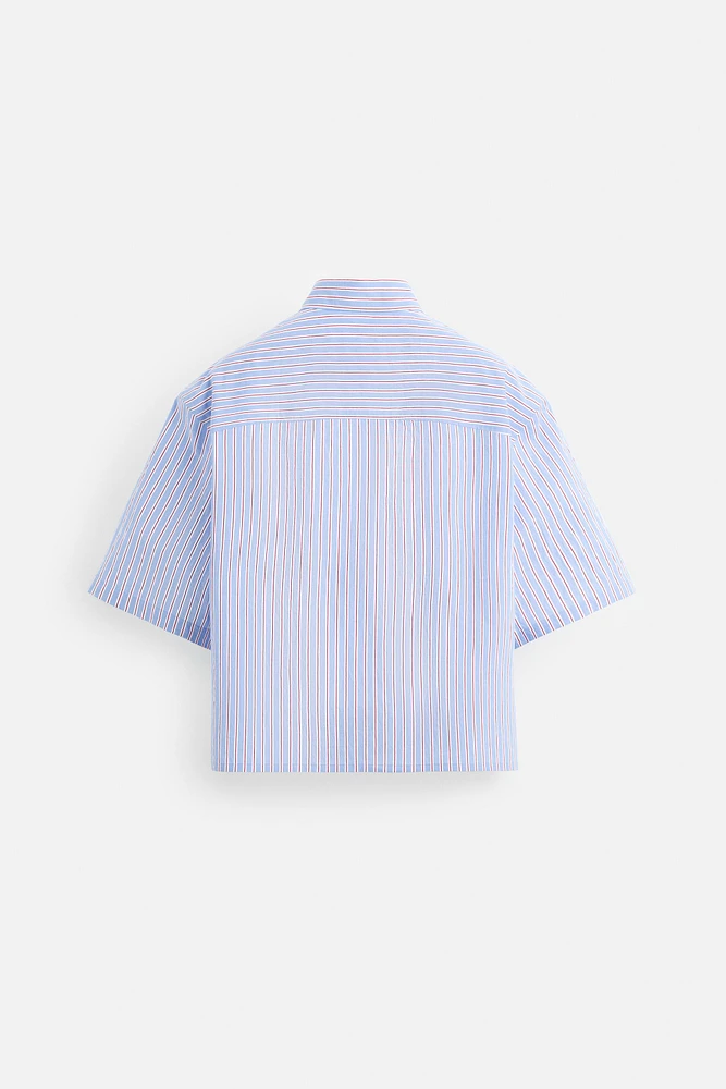 CHEMISE CROPPED FIT RAYURES