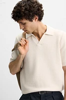 TEXTURED KNIT POLO