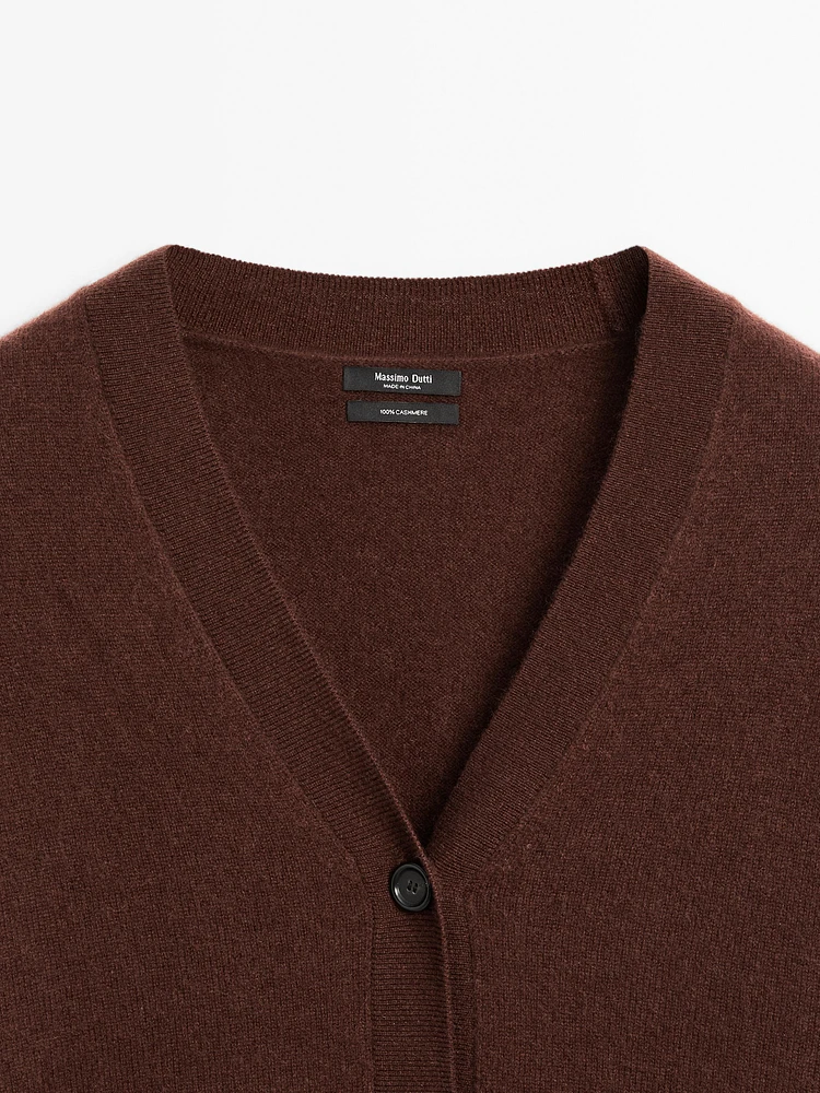 Cardigan oversize col en V 100 % cachemire