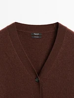 Cardigan oversize col en V 100 % cachemire