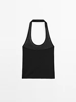 Ribbed halter top