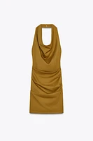 DRAPED HALTER DRESS