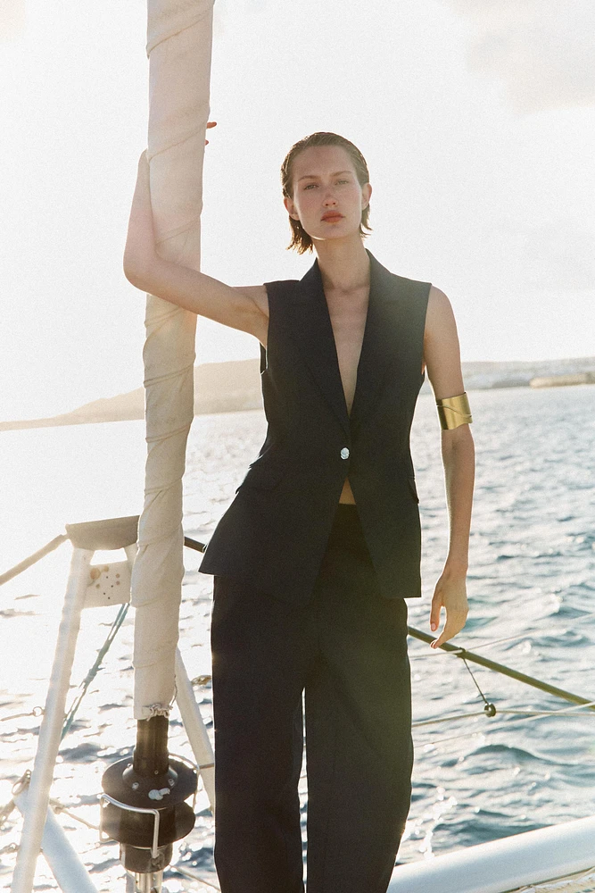 LINEN LONG VEST