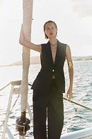 LINEN LONG VEST