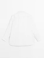 Linen blend shirt with thin pintucks