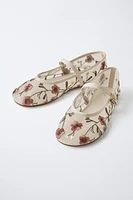 EMBROIDERED BALLET FLATS