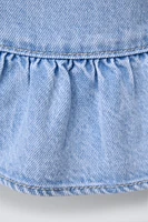 TOP EN DENIM À VOLANTS