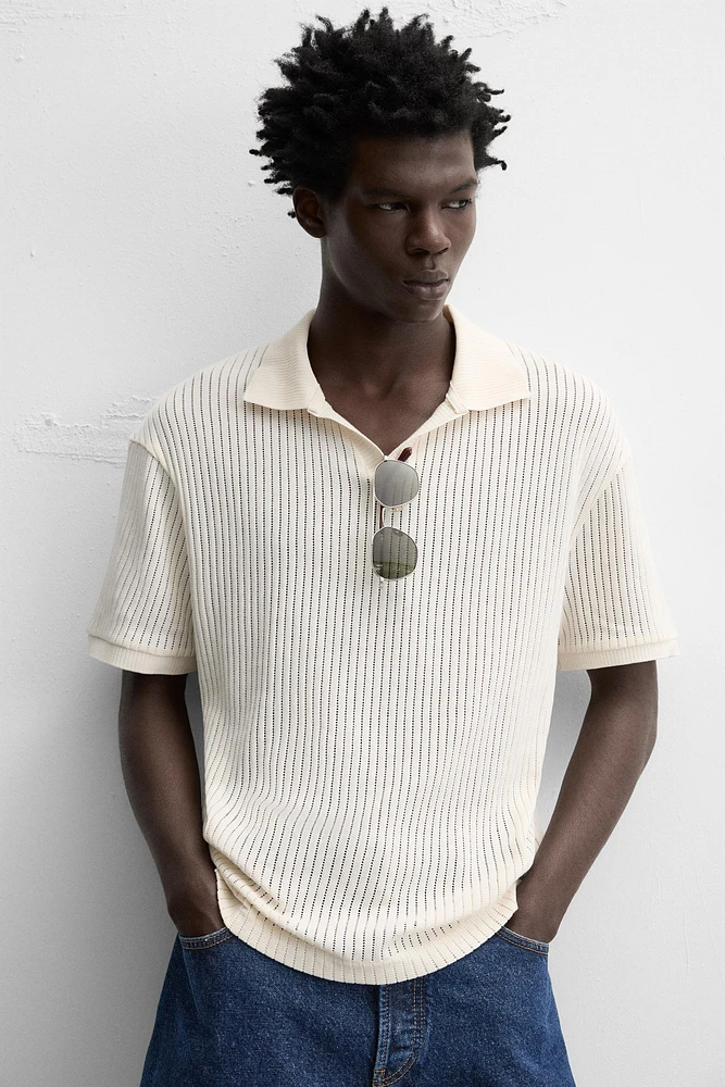 POLO À MAILLES AJOURÉES