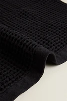 WAFFLE-KNIT COTTON BATH TOWEL