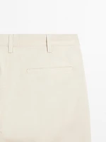 Cotton blend Bermuda shorts