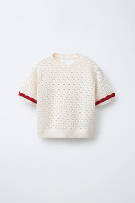 CONTRAST TRIM KNIT T-SHIRT