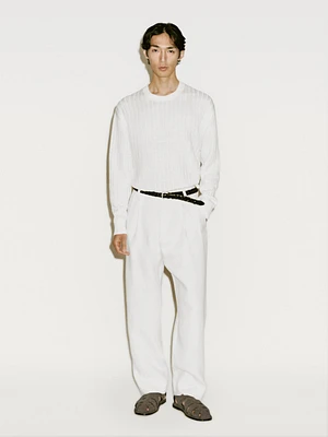 Pull en maille côtelée lin - Limited Edition