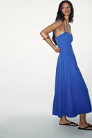 ROBE MIDI POPELINE NŒUDS