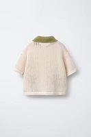 PALM TREE EMBROIDERED KNIT SHIRT