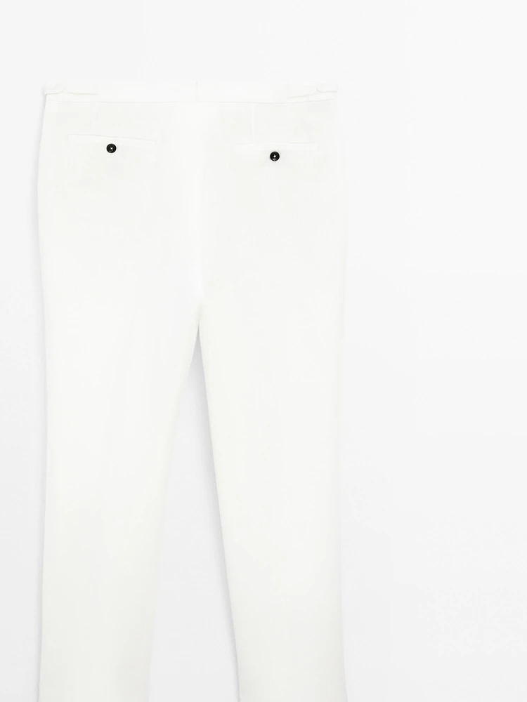 Pantalon à pinces 100 % lin