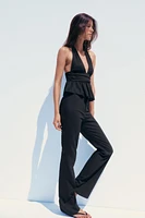 RUFFLED HALTER TOP