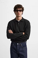 VISCOSE BLEND KNIT POLO SHIRT