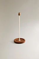 IRON AND WOOD KITCHEN ROLL HOLDER