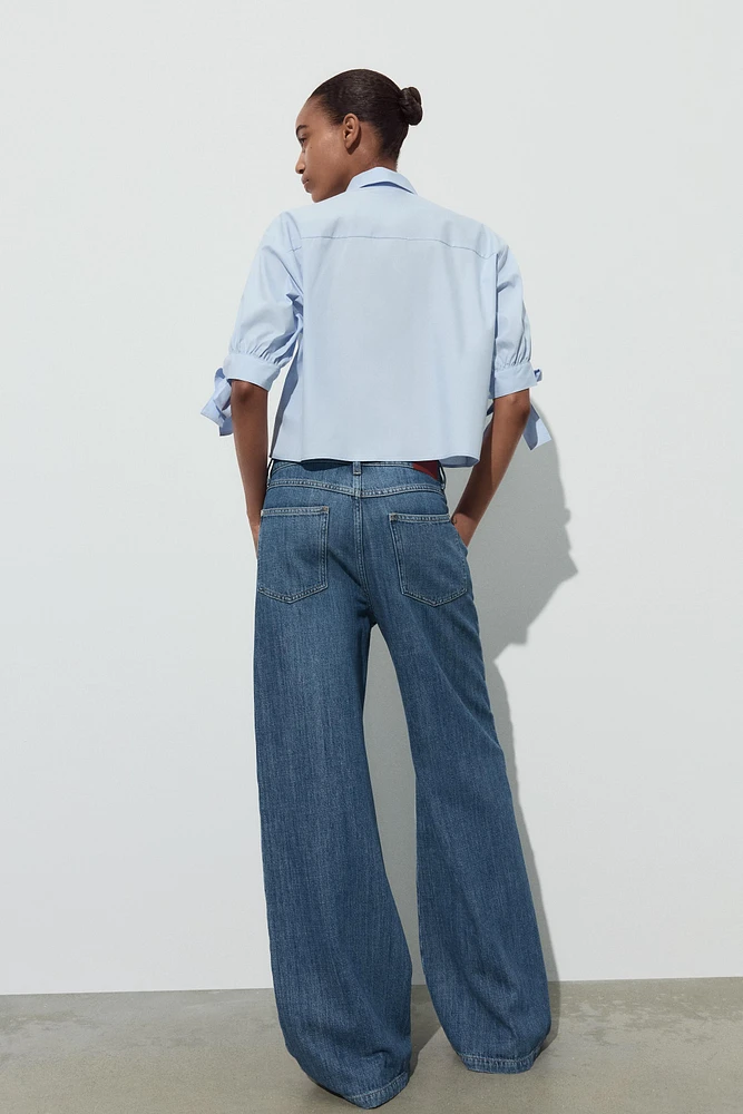 POPLIN SHIRT WITH TIES