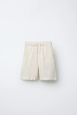 PLAIN TEXTURED SHORTS