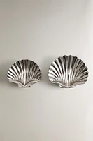 PLATEAU DÉCORATIF MÉTAL COQUILLAGE