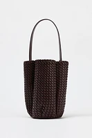 WOVEN EFFECT BUCKET BAG