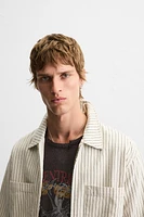 STRIPED POCKET OVERSHIRT