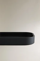 BLACK RESIN BATHROOM SOAP DISH