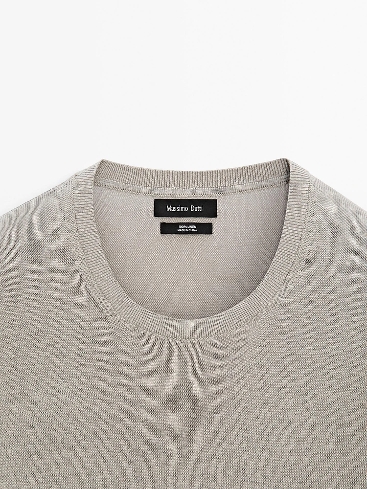 Lightweight 100% linen knit sweater